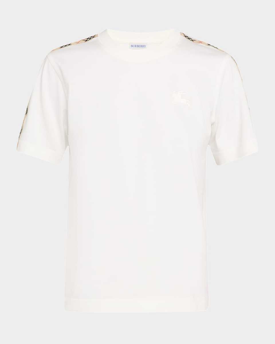 Check Shoulder-Stripe EKD Short-Sleeve T-Shirt